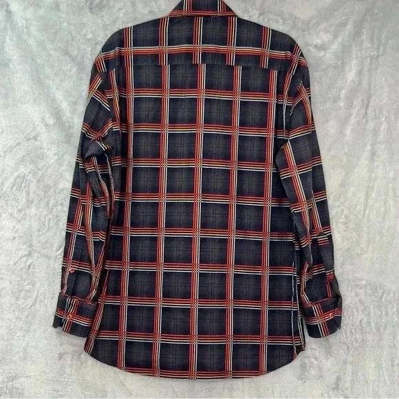 Luciano Visconti Black Long Sleeves Multicolor Striped Button Down Shirt Men’s L - Picture 2 of 9